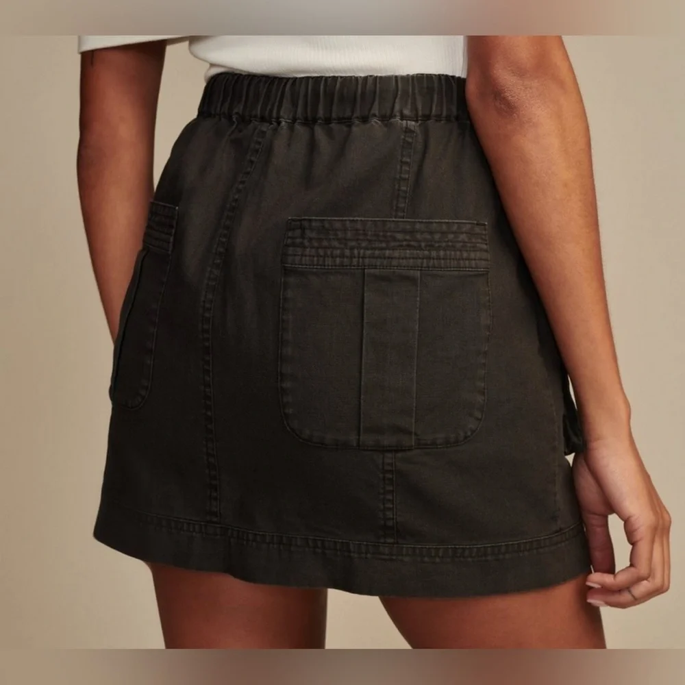 NWT Lucky Brand Army Cargo 12” mini skirt black - Picture 2 of 5